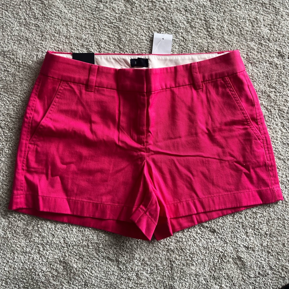 J. Crew Chino Shorts in Hot Pink